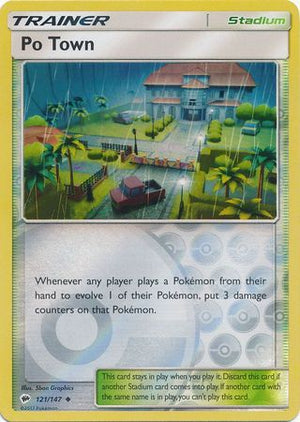 Po Town 121/147 Reverse Holo | Burning Shadows | Pokemon Card