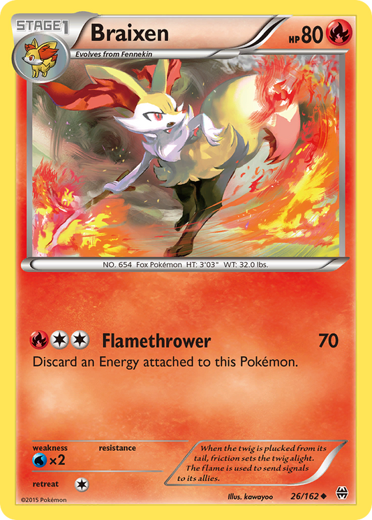 Braixen 26/162 Uncommon | BREAKthrough | Pokemon Card