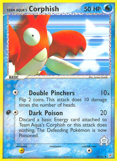 Team Aqua's Corphish 26/95 Uncommon | Team Magma vs Team Aqua | Pokemon Card