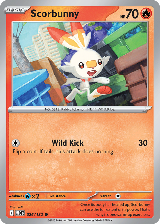 Scorbunny 26/132 Common | Mega Evolution | Pokemon Card