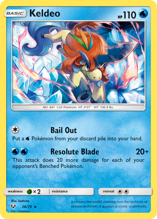 Keldeo 26/73 Rare Holo | Shining Legends | Pokemon Card