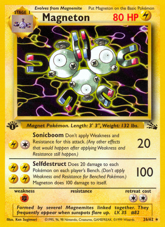 Magneton 26/62 Rare | Fossil | Pokemon Card