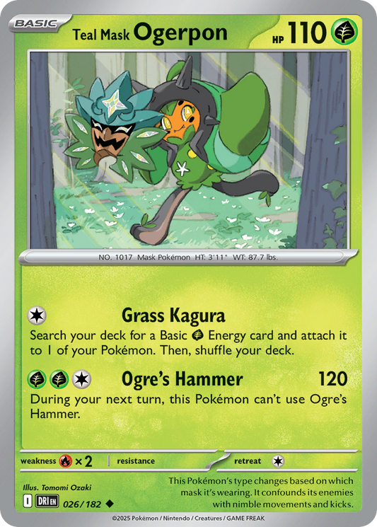 Teal Mask Ogerpon 26/182 Uncommon | Destined Rivals | Pokemon Card