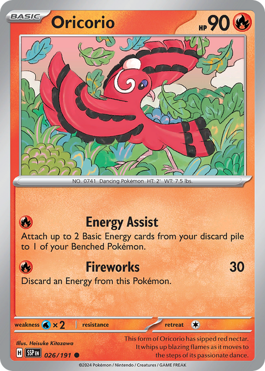 Oricorio 26/191 Common | Surging Sparks | Pokemon Card