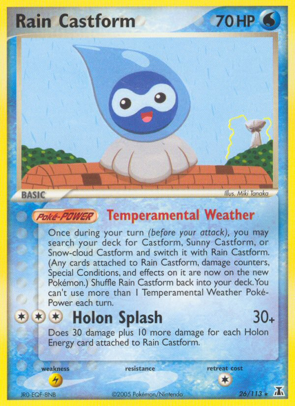 Rain Castform 26/113 Rare | Delta Species | Pokemon Card