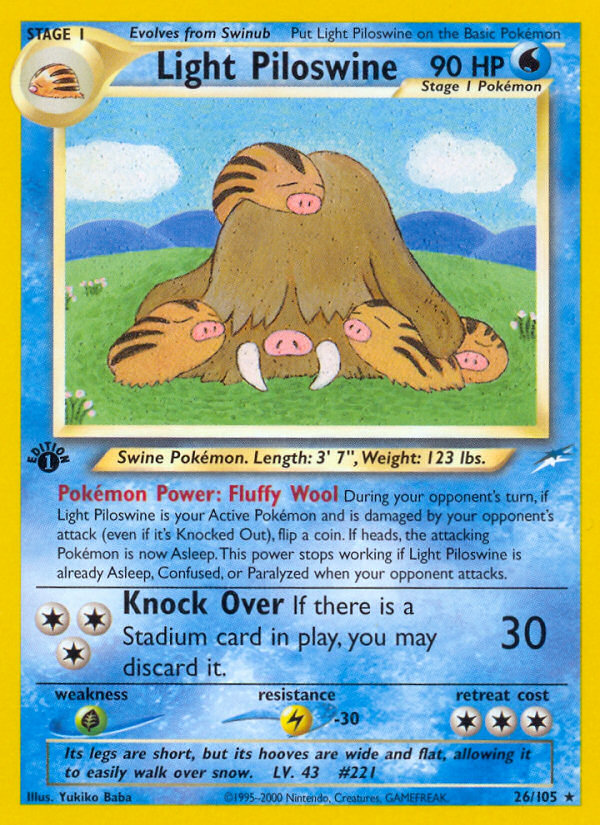 Light Piloswine 26/105 Rare | Neo Destiny | Pokemon Card