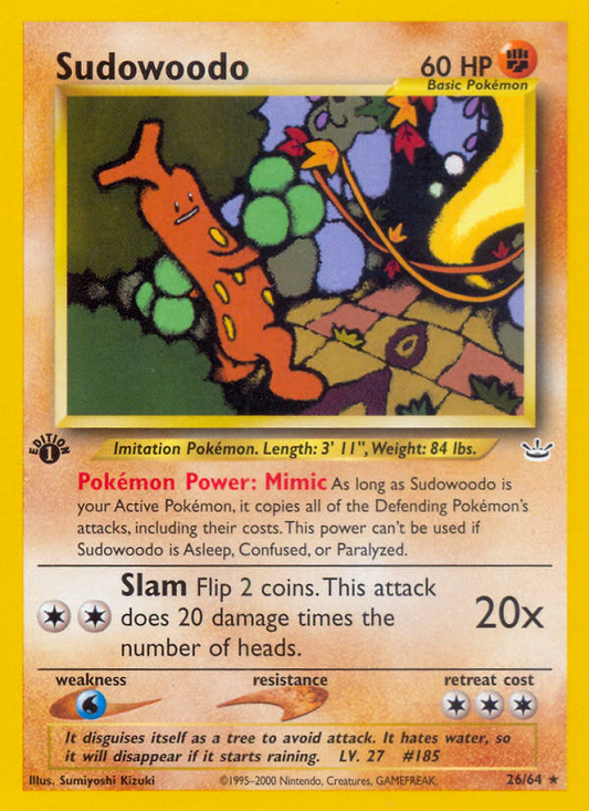 Sudowoodo 26/64 Rare | Neo Revelation | Pokemon Card