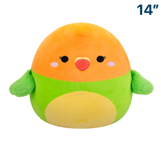 Plath the Green Orange Lovebird ~ 14" Squishmallow Plush