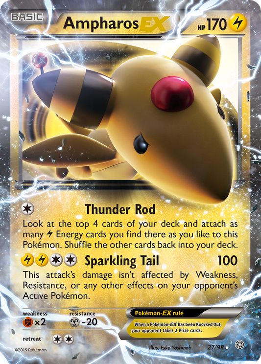 Ampharos-EX 27/98 Rare Holo EX | Ancient Origins | Pokemon Card