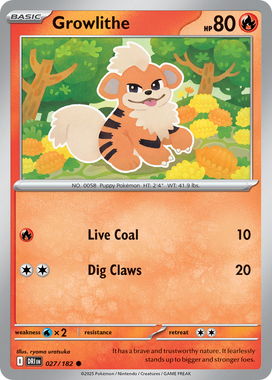 Growlithe 27/182 Common | Destined Rivals | Pokemon Card