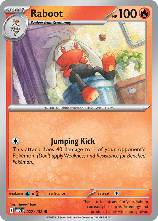 Raboot 27/132 Common | Mega Evolution | Pokemon Card