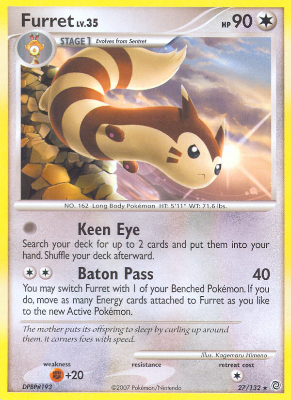 Furret 27/132 Rare | Secret Wonders | Pokemon Card