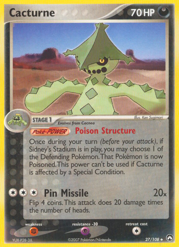 Cacturne 27/108 Uncommon | Power Keepers | Pokemon Card