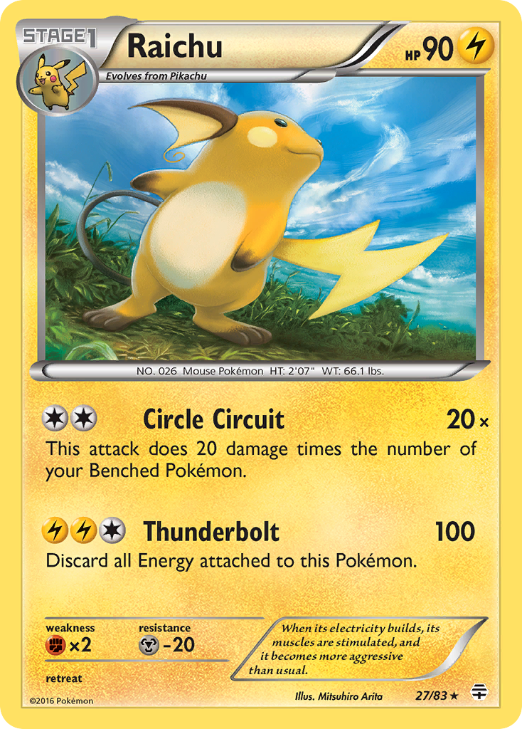 Raichu 27/83 Rare Holo | Generations | Pokemon Card