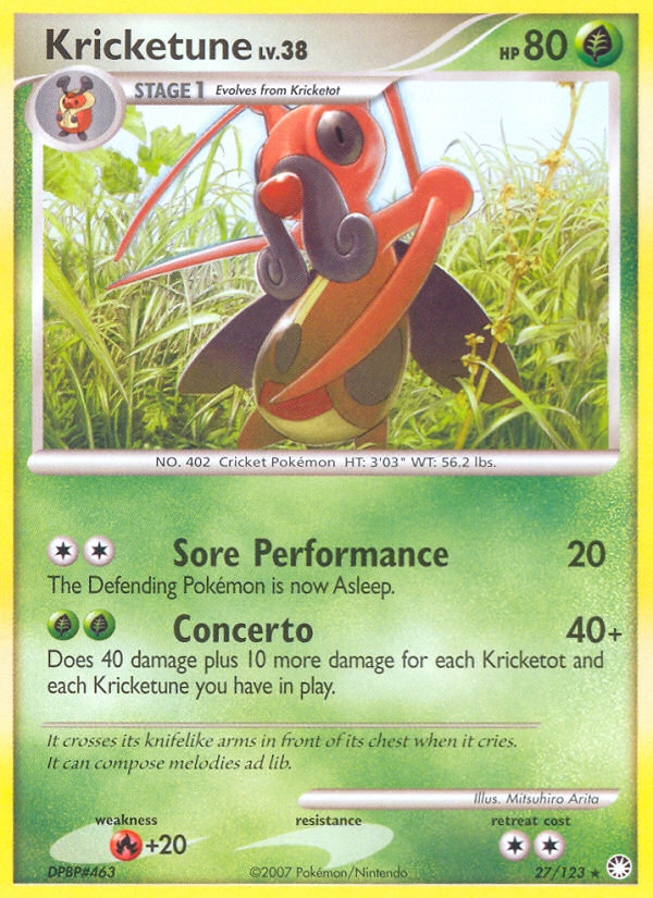 Kricketune 27/123 Rare | Mysterious Treasures | Pokemon Card
