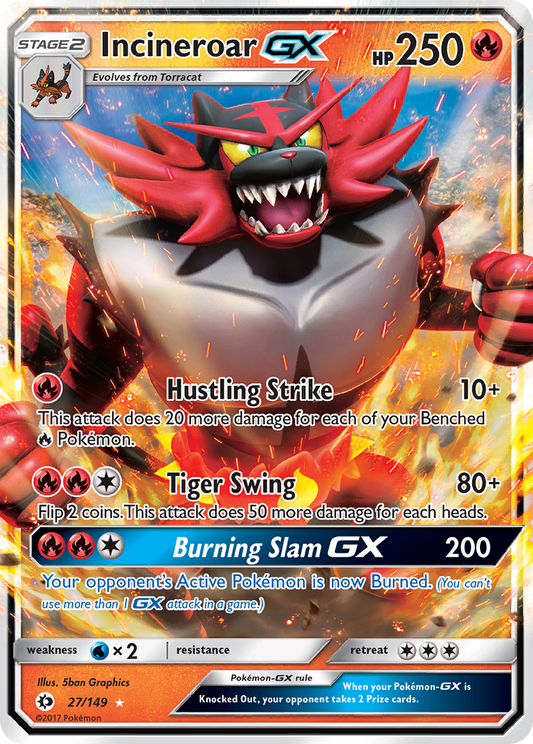 Incineroar-GX 27/149 Rare Holo GX | Sun & Moon | Pokemon Card