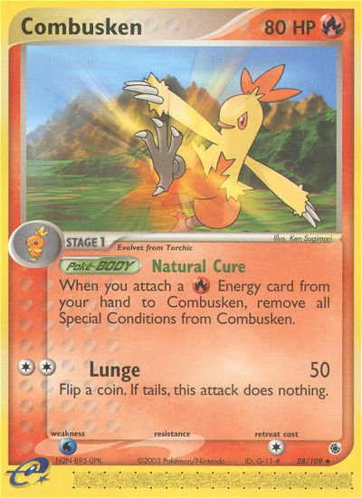Combusken 28/109 Uncommon | Ruby & Sapphire | Pokemon Card