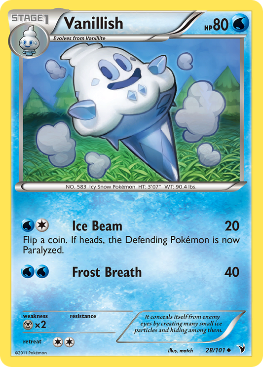 Vanillish 28/101 Uncommon | Noble Victories | Pokemon Card