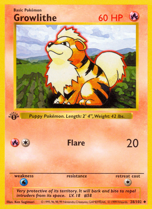 Growlithe 28/102 Uncommon | Base | Pokemon Card