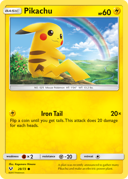 Pikachu 28/73 Common | Shining Legends | Pokemon Card