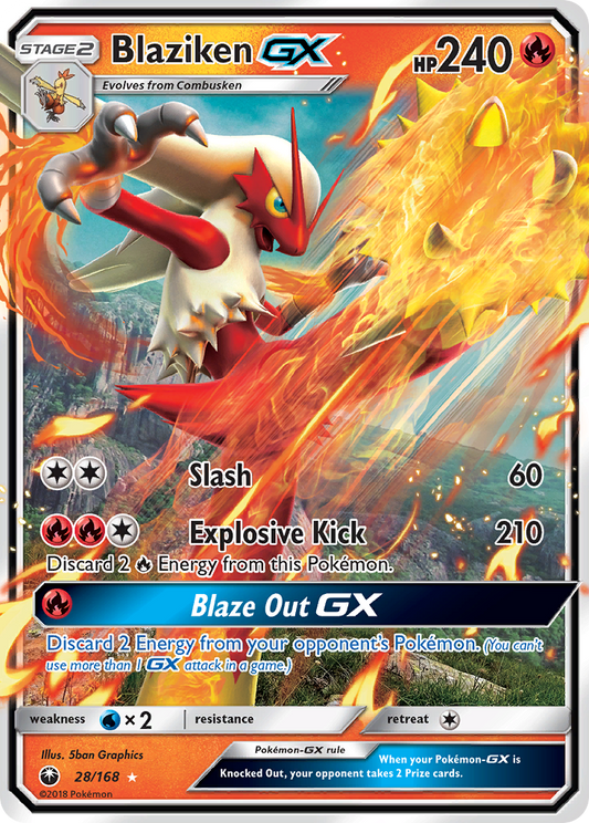 Blaziken-GX 28/168 Rare Holo GX | Celestial Storm | Pokemon Card
