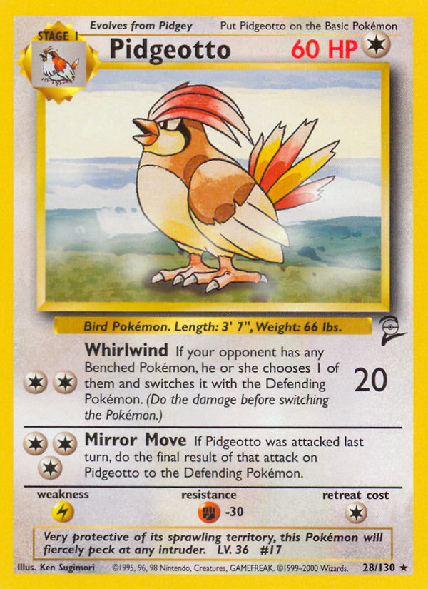 Pidgeotto 28/130 Rare | Base Set 2 | Pokemon Card
