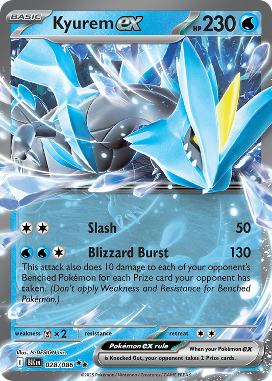 Kyurem ex 28/86 Double Rare | Black Bolt | Pokemon Card