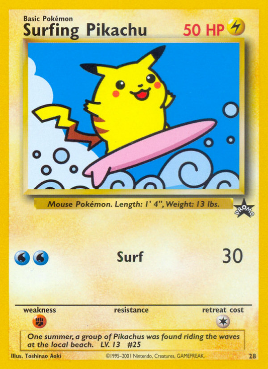 Surfing Pikachu 28/53 Promo | Wizards Black Star Promos | Pokemon Card