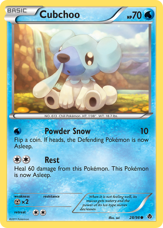 Cubchoo 28/98 Common | Emerging Powers | Pokemon Card
