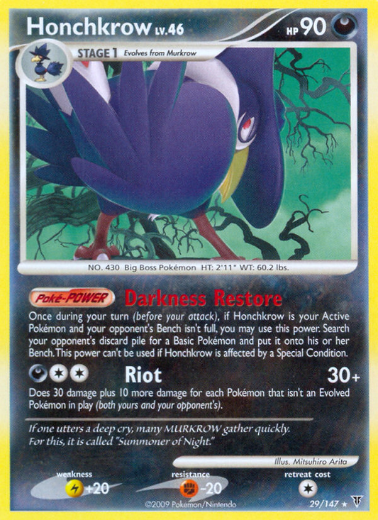 Honchkrow 29/147 Rare | Supreme Victors | Pokemon Card