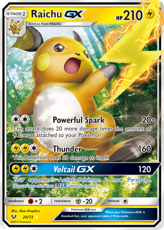 Raichu-GX 29/73 Rare Holo GX | Shining Legends | Pokemon Card