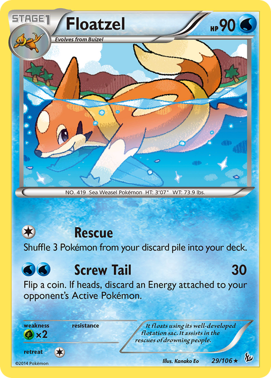Floatzel 29/106 Rare | Flashfire | Pokemon Card