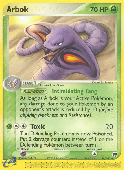 Arbok 29/100 Uncommon | Sandstorm | Pokemon Card