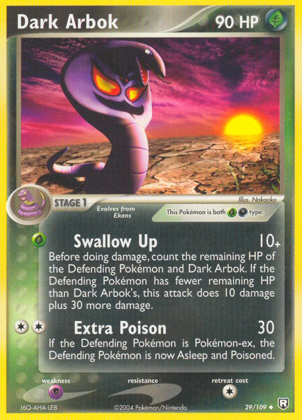 Dark Arbok 29/109 Uncommon | Team Rocket Returns | Pokemon Card