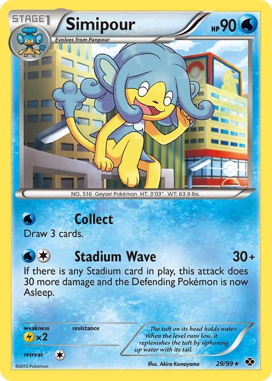 Simipour 29/99 Rare | Next Destinies | Pokemon Card