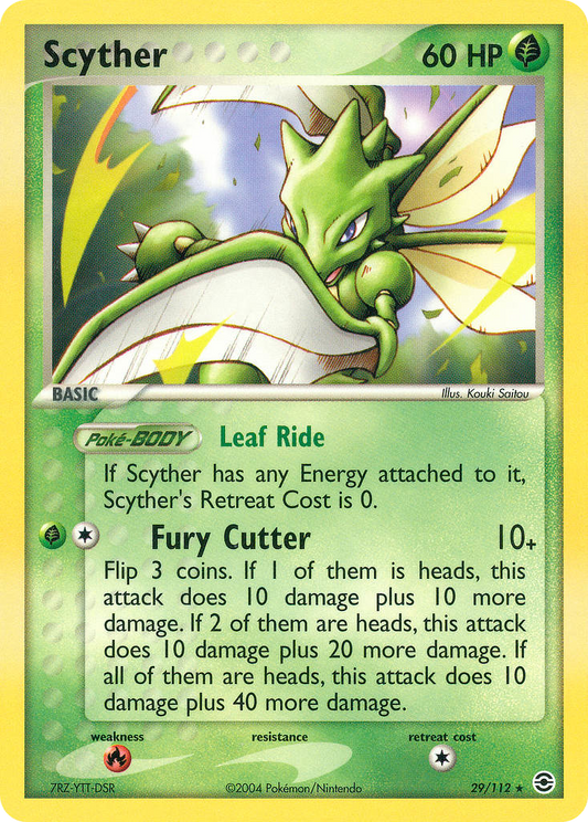 Scyther 29/112 Rare | FireRed & LeafGreen | Pokemon Card