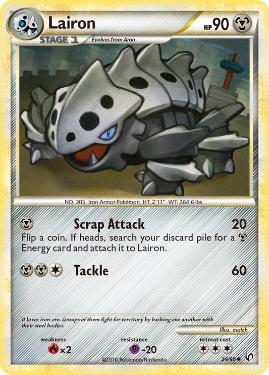 Lairon 29/90 Uncommon | HS—Undaunted | Pokemon Card