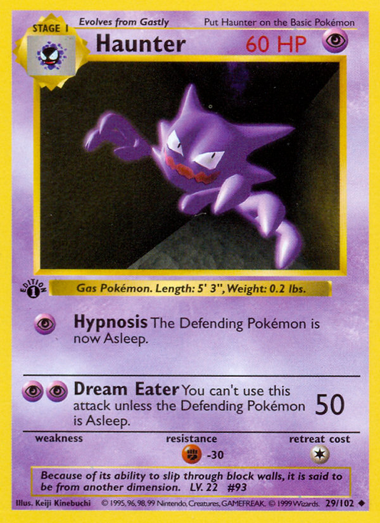 Haunter 29/102 Uncommon | Base | Pokemon Card