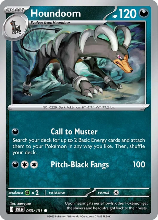 Houndoom 63/131 Reverse Holo | Prismatic Evolutions | Pokemon Card