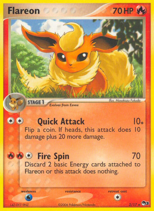 Flareon 2/17 Rare | POP Series 3 | Pokemon Card