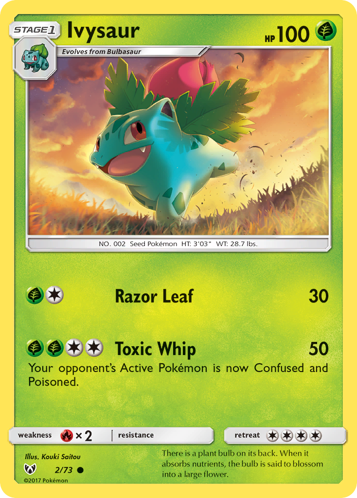 Ivysaur 2/73 Common | Shining Legends | Pokemon Card