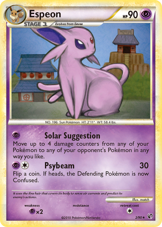 Espeon 2/90 Rare Holo | HS—Undaunted | Pokemon Card