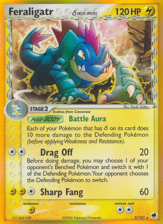 Feraligatr δ 2/101 Rare Holo | Dragon Frontiers | Pokemon Card