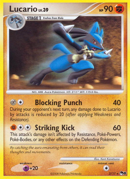 Lucario 2/17 Rare | POP Series 8 | Pokemon Card