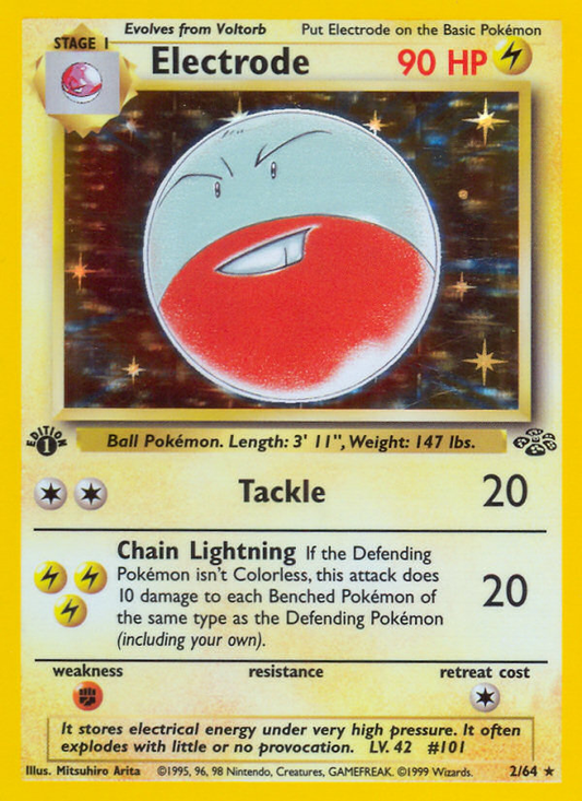 Electrode 2/64 Rare Holo | Jungle | Pokemon Card
