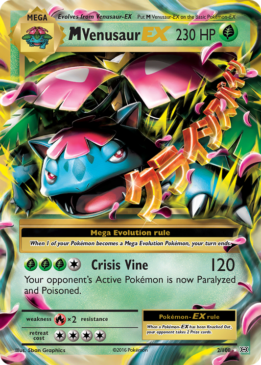 M Venusaur-EX 2/108 Rare Holo EX | Evolutions | Pokemon Card