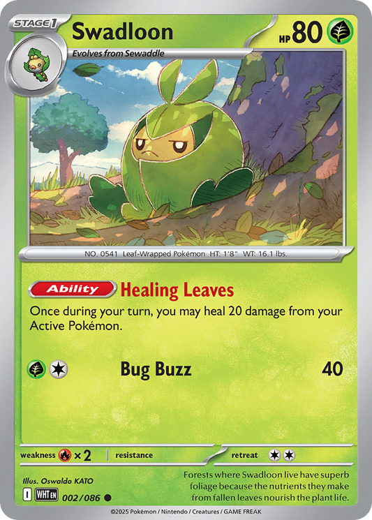 Swadloon 2/86 Common | White Flare | Pokemon Card