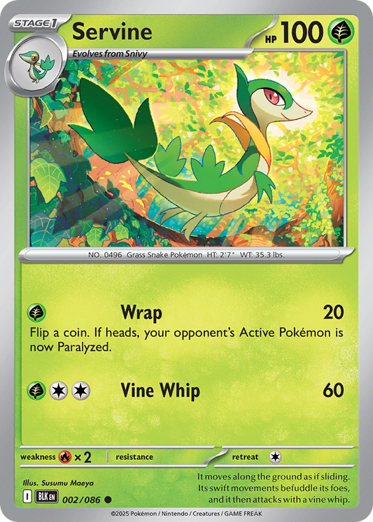 Servine 2/86 Common | Black Bolt | Pokemon Card
