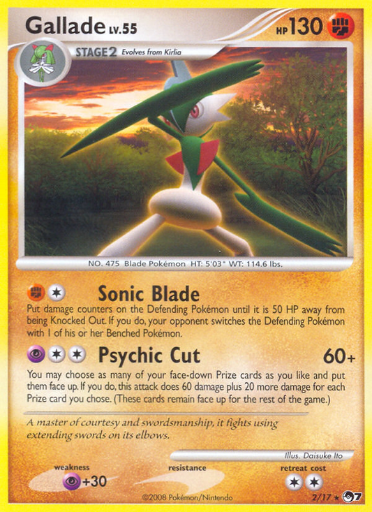 Gallade 2/17 Rare | POP Series 7 | Pokemon Card