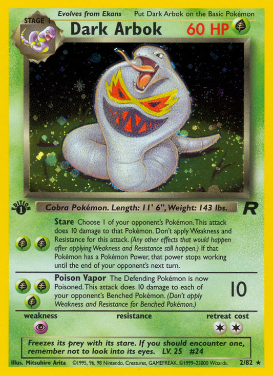 Dark Arbok 2/82 Rare Holo | Team Rocket | Pokemon Card